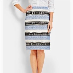 Talbots Lace Stripe Pencil Skirt (Size 16)